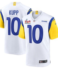 Los Angeles Rams Cooper Kupp 10 2022 Nfl Superbowl Lvi Match Royal White Jersey Gift For Rams Fans - Robokeg