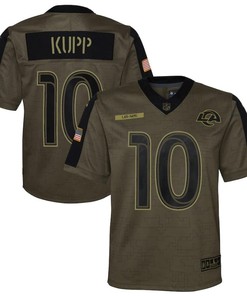 Los Angeles Rams Cooper Kupp 10 Nfl Olive 2021 Salute To Service Game Men Jersey For Rams Fans - Robokeg
