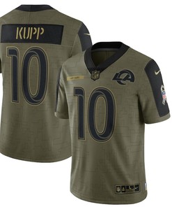 Los Angeles Rams Cooper Kupp 10 Nfl Olive 2021 Salute To Service Player Men Jersey For Rams Fans - Robokeg