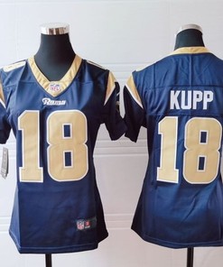 Los Angeles Rams Cooper Kupp #18 Nfl 2020 Dark Blue Womens Jersey - Robokeg