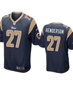 Los Angeles Rams Darrell Henderson 2019 Nfl Draft Navy Game Jersey - Robokeg