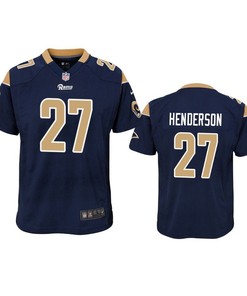 Los Angeles Rams Darrell Henderson 2019 Nfl Draft Navy Game Youth Jersey - Robokeg