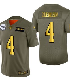 Los Angeles Rams Greg Zuerlein 2019 Salute To Service Nfl 100 Mens Jersey Metallic - Robokeg