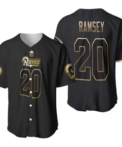 Los Angeles Rams Jalen Ramsey #20 Nfl Great Player Black Golden Brandedition Vapor Limited Jersey Style Gift For Rams Fans Baseball Jersey - Robokeg