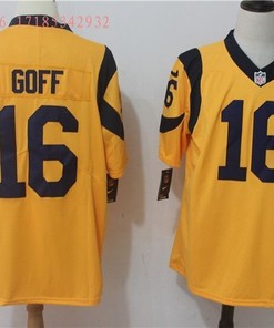 Los Angeles Rams Jared Goff #16 2020 Nfl Gold Jersey Jersey - Robokeg