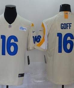 Los Angeles Rams Jared Goff #16 Nfl 2020 Beige Jersey - Robokeg
