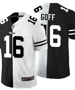 Los Angeles Rams Jared Goff #16 Nfl 2020 Black And White Jersey - Robokeg