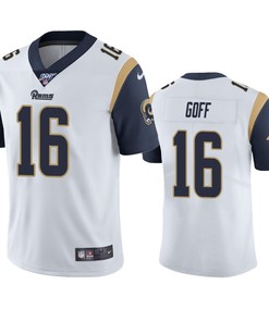 Los Angeles Rams Jared Goff White 100th Season Vapor Limited Jersey - Robokeg