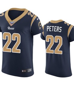 Los Angeles Rams Marcus Peters Navy 100th Season Vapor Elite Jersey - Robokeg