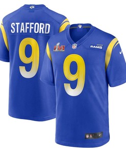 Los Angeles Rams Matthew Stafford 9 2022 Nfl Superbowl Lvi Match Royal Blue Jersey Gift For Rams Fans - Robokeg