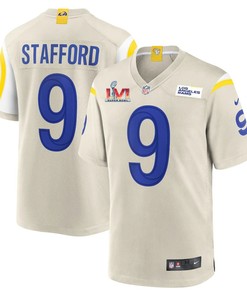 Los Angeles Rams Matthew Stafford 9 2022 Nfl Superbowl Lvi Match White Jersey Gift For Rams Fans - Robokeg