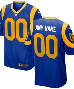 Los Angeles Rams Nike 2018 Alternate Custom Game Jersey - Royal - Robokeg