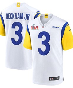 Los Angeles Rams Odell Beckham Jr. 3 2022 Nfl Superbowl Lvi Match Royal White Jersey Gift For Rams Fans - Robokeg