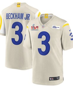 Los Angeles Rams Odell Beckham Jr. 3 2022 Nfl Superbowl Lvi Match White Jersey Gift For Rams Fans - Robokeg