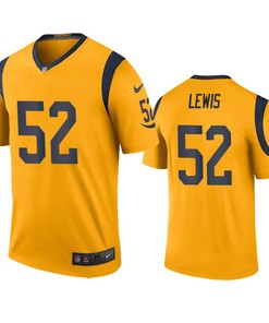 Los Angeles Rams Terrell Lewis Gold Color Rush Legend Jersey - Robokeg