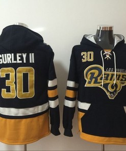 Los Angeles Rams Todd Gurley Ii #30 Nfl 2020 Black Hoodie Jersey - Robokeg
