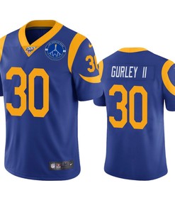 Los Angeles Rams Todd Gurley Ii Royal 100th Season L.a. Coliseum Patch Jersey - Robokeg