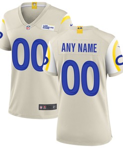 Los Angeles Rams Womens Custom Game Jersey - Bone Custom Jerseys Nfl - Robokeg