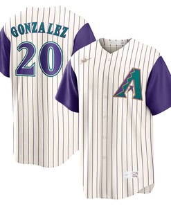 Luis Gonzalez Arizona Diamondbacks Alternate Cooperstown Collection Player Jersey - Cream/purple Mlb - Robokeg