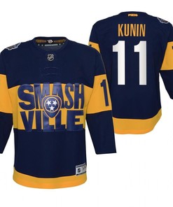 Luke Kunin 11 Predators 2022 Stadium Series Youth Navy Primegreen Jersey Jersey - Robokeg
