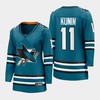 Luke Kunin 11 San Jose Sharks 2022-23 Home Women Premier Breakaway Jersey Teal - Robokeg