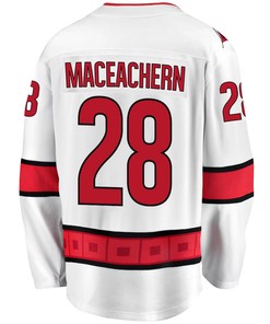 MacKenzie MacEachern 28 Carolina Hurricanes Stanley Cup 2023 Playoffs Patch Away Breakaway Men Jersey - White - Robokeg