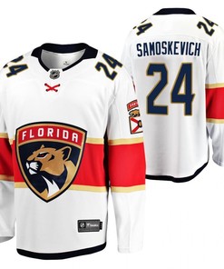 Mackie Samoskevich 24 2023 Draft Florida Panthers Away Jersey White - Robokeg