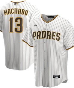 Manny Machado 13 San Diego Padres Alternate Player Jersey - White - Robokeg