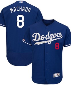 Manny Machado 8 Los Angeles Dodgers Majestic Collection Flex Base Player Elite Jersey - Royal - Robokeg