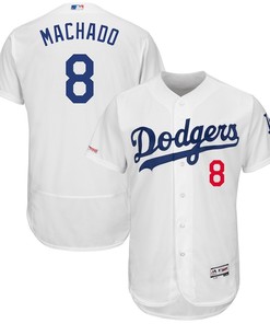 Manny Machado 8 Los Angeles Dodgers Majestic Home Collection Flex Base Player Elite Jersey - White - Robokeg