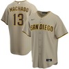 Manny Machado San Diego Padres Alternate Replica Player Jersey Tan Mlb - Robokeg