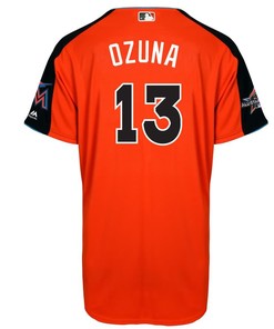 Marcell Ozuna National League Majestic 2017 Mlb All-star Game Home Run Derby Jersey - Orange - Robokeg