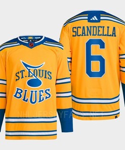 Marco Scandella 6 Reverse Retro 2.0 2022 St. Louis Blues Yellow Jersey Primegreen - Robokeg