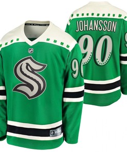 Marcus Johansson 90 Seattle Kraken Green 2022 St. Patrick Jersey Jersey - Robokeg