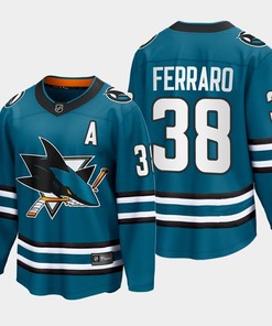 Mario Ferraro 38 San Jose Sharks 2022-23 Home The Evolve Teal Jersey - Robokeg