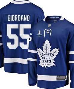 Mark Giordano 55 Toronto Maple Leafs Stanley Cup 2023 Playoffs Patch Home Breakaway Men Jersey - Blue - Robokeg