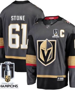 Mark Stone 61 Vegas Golden Knights 2023 Stanley Cup Champions Patch Alternate Breakaway Player Jersey - Black - Robokeg