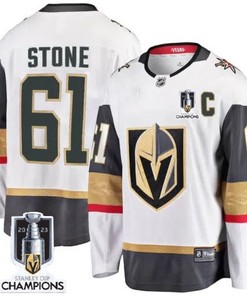 Mark Stone 61 Vegas Golden Knights 2023 Stanley Cup Champions Patch Away Breakaway Player Jersey - White - Robokeg