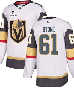 Mark Stone 61 Vegas Golden Knights Stanley Cup 2023 Champions Patch Away Breakaway Men Jersey - White - Robokeg