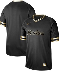 Marlins Mlb Gold Brandedition Black Personalized Jersey - Robokeg