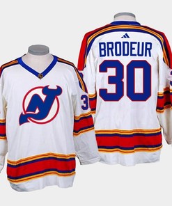 Martin Brodeur 30 New Jersey Devils 2022-23 Reverse Retro 2.0 White Jersey - Robokeg