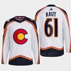 Martin Kaut 61 Reverse Retro 2.0 2022 Colorado Avalanche White Jersey Primegreen - Robokeg