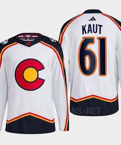 Martin Kaut 61 Reverse Retro 2.0 2022 Colorado Avalanche White Jersey Primegreen - Robokeg