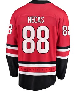 Martin Necas 88 Carolina Hurricanes Stanley Cup 2023 Playoffs Patch Home Breakaway Men Jersey - Red - Robokeg