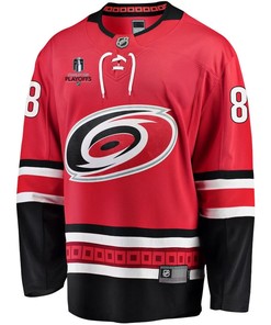 Martin Necas 88 Carolina Hurricanes Stanley Cup 2023 Playoffs Patch Home Breakaway Men Jersey - Red - Robokeg