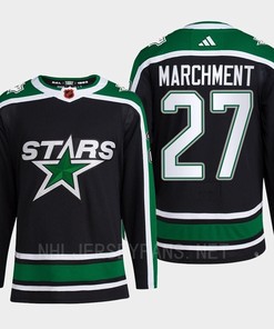 Mason Marchment 27 Reverse Retro 2.0 2022 Dallas Stars Black Jersey Pro Primegreen - Robokeg