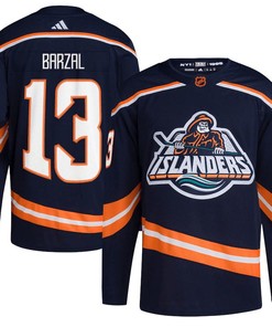 Mathew Barzal 13 New York Islanders Reverse Retro 2.0 Jersey - Navy - Robokeg