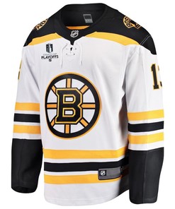 Matt Grzelcyk 13 Boston Bruins Stanley Cup 2023 Playoffs Patch Away Breakaway Men Jersey - White - Robokeg