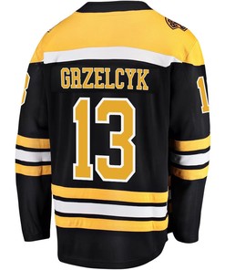 Matt Grzelcyk 13 Boston Bruins Stanley Cup 2023 Playoffs Patch Home Breakaway Men Jersey - Black - Robokeg
