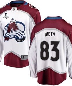 Matt Nieto 83 Colorado Avalanche Stanley Cup 2023 Playoffs Patch Away Breakaway Men Jersey - White - Robokeg